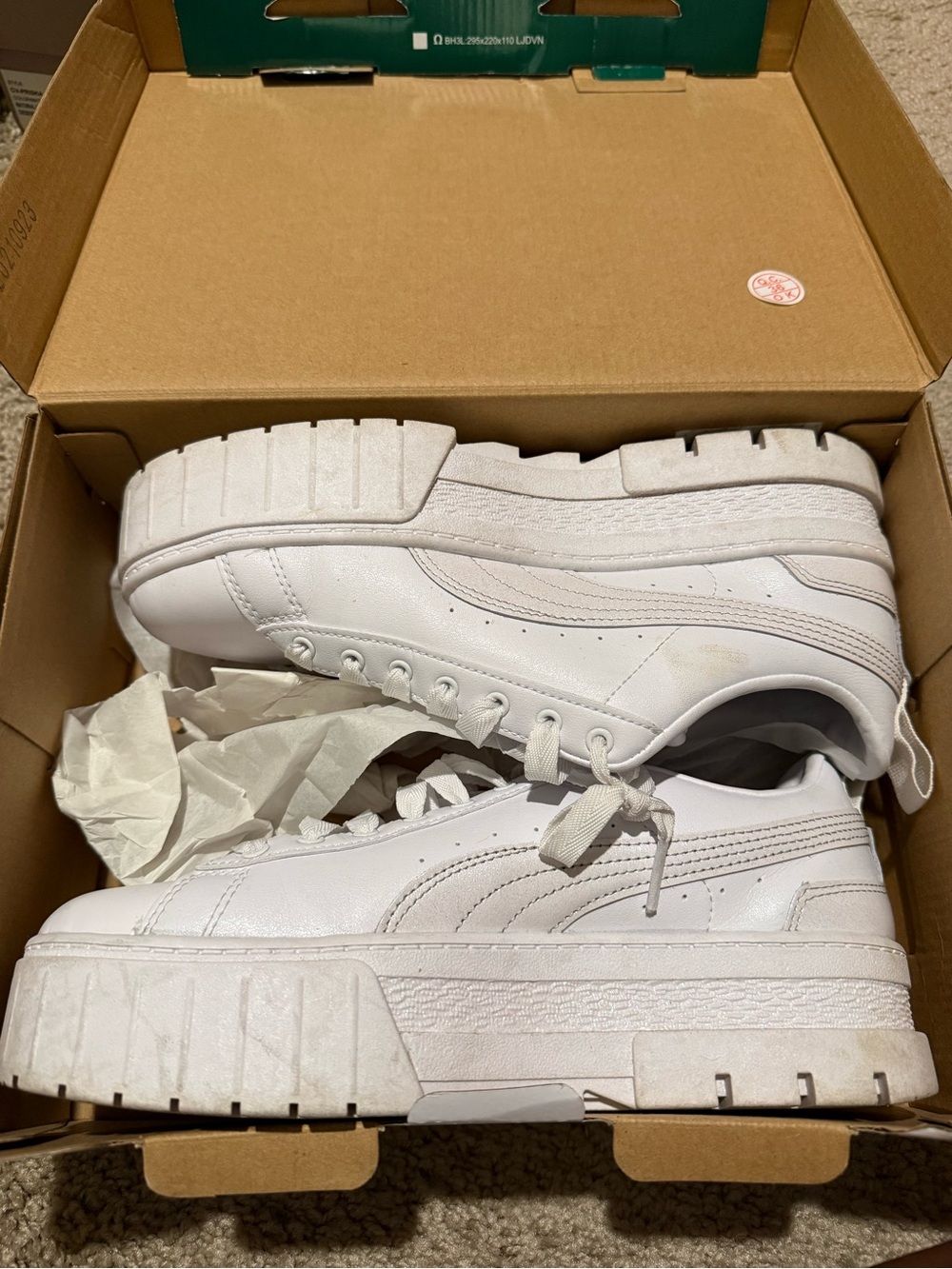 Puma Mayze Glow White Platform Sneakers Women’s 8.5